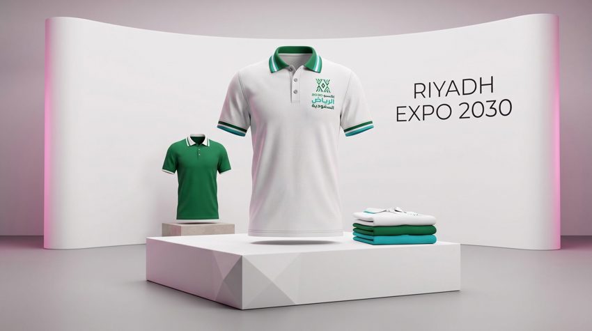 Custom uniform printing and embroidery in Riyadh - corporate polo shirt with logo