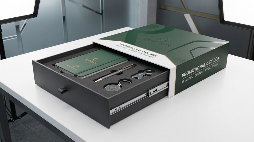 Custom gift box printing in Riyadh – front view, Admark Prints