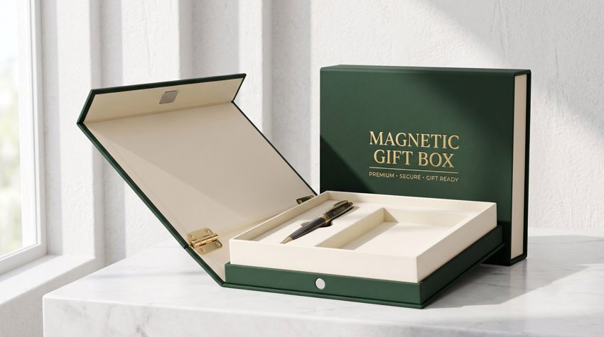 Custom gift box printing in Riyadh – front view, Admark Prints