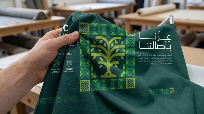 Custom fabric pop up stand printing for Saudi National Day events