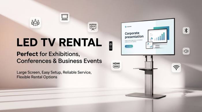 LED TV with stand for rent