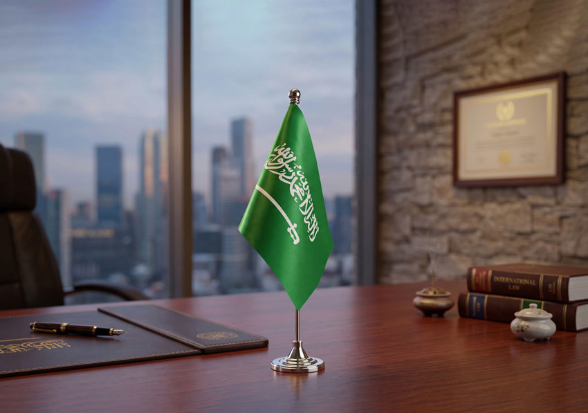 Premium table flag for office desk and corporate gifts in Riyadh