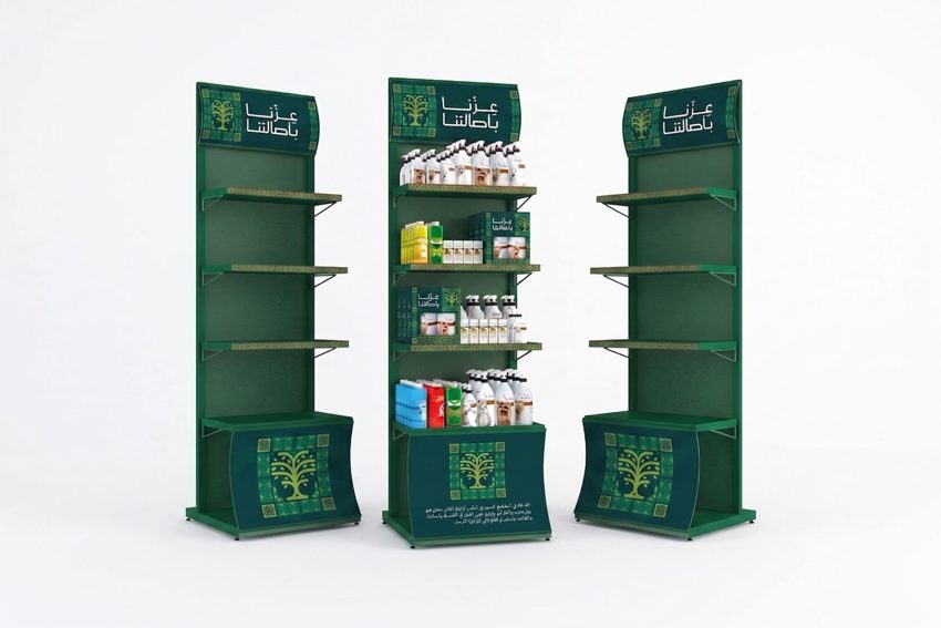 Promotional display stands for Saudi National Day events