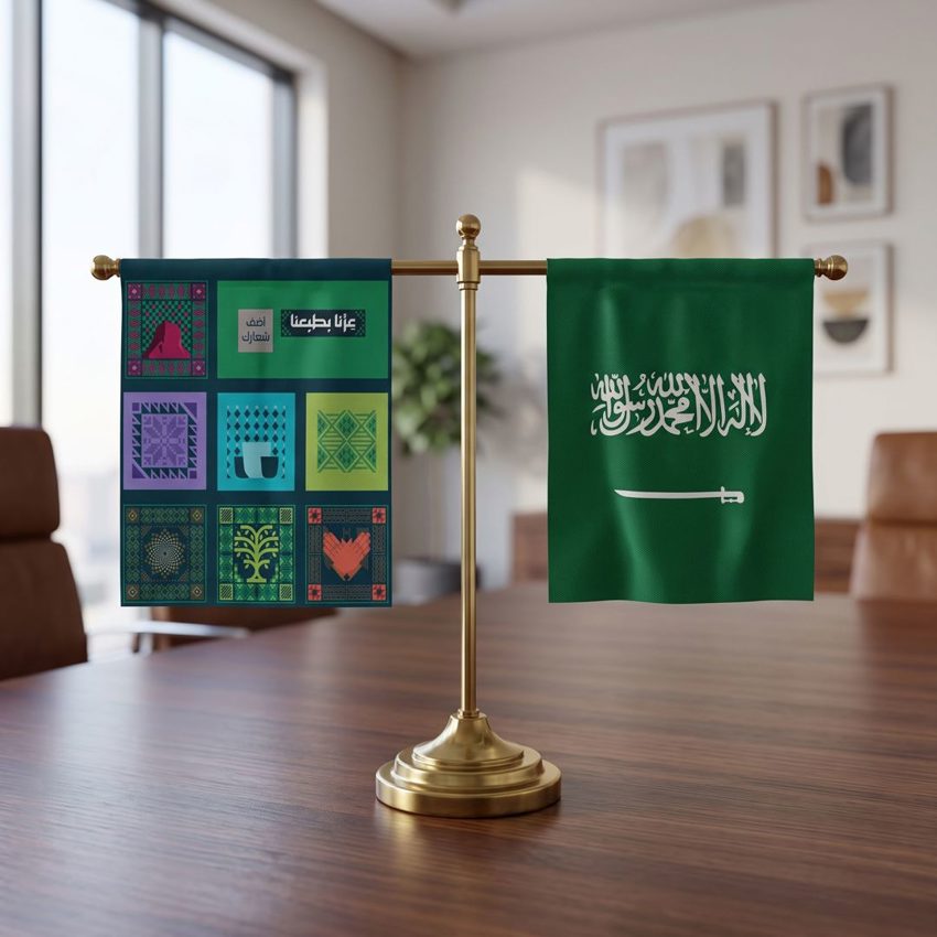 Custom Table Flag Printing for Saudi National Day