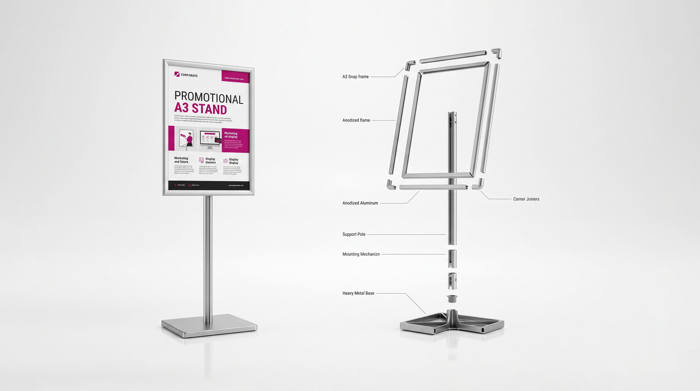 Promotional A3 stand