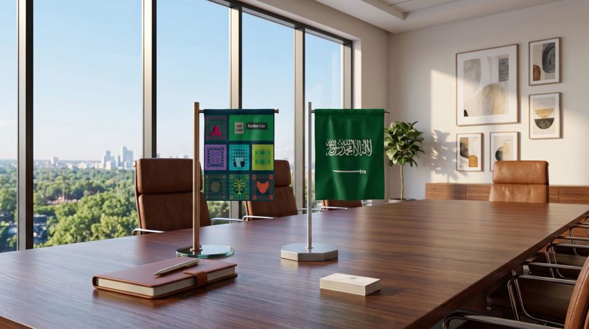 Custom Table Flag Printing for Saudi National Day