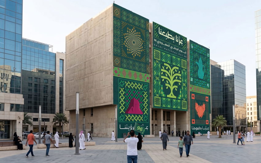 "Outdoor wall graphics Saudi Arabia building wrap" "Wall mural printing Riyadh shopfront" "Exterior sign board facade brandin